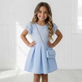 Glitter Bloom Party Dress- blauw