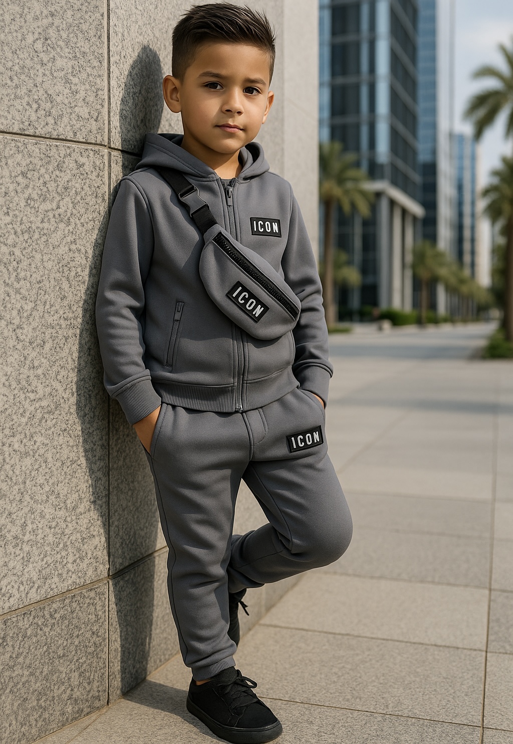 Rock this town icon set - grey