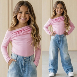 Chic One Shoulder Top - roze