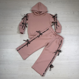 Girly Leopard Bow Set - roze