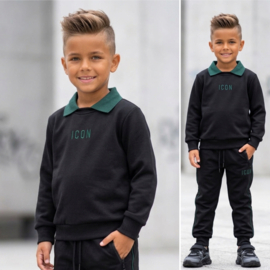 Icon Collar Tracksuit - zwart