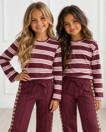 Vintage Stripe Longsleeve - bordeaux/roze