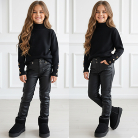 Shine Rebel Coated Pants - Zwart