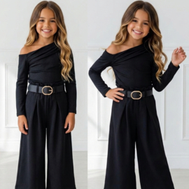 Chic One Shoulder Top - zwart