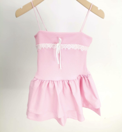 Your white ribbon dress - roze
