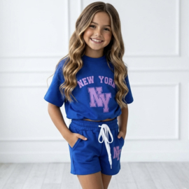 Pink Urban NY Crop Set - blauw