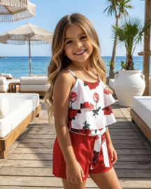 Red Rose Ruffle Set