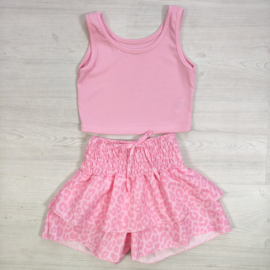 Leopard Dreams Skort Set - roze