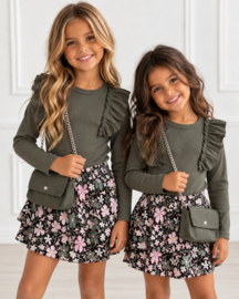 Bagged ruffled longsleeves - legergroen