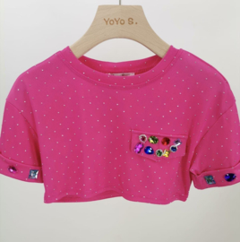 Your bling crop top - fuchsia