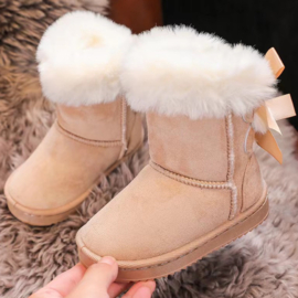 Put a bow on it winter boots - Beige