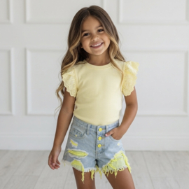 So Yellow denim shorts