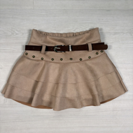Western Stud Ruffle Skirt - beige (verzenddatum 9 okt)