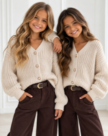 Pearl Knit Cardigan - beige