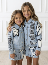 Wow denim set - wit