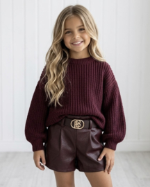 Cozy Balloon Knit Sweater - bordeaux