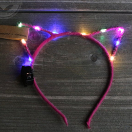 Headband Led diadeem Cats - BrightPink/Multicolor