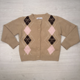 Vintage Bow Cardigan - taupe