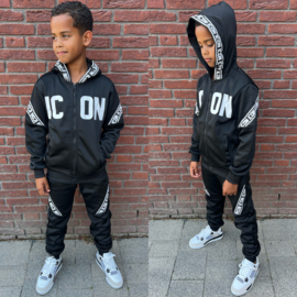 Hooded icon tracksuit - zwart