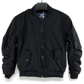Smocked bomber jacket - zwart