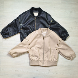 Look at my leather bomber - beige