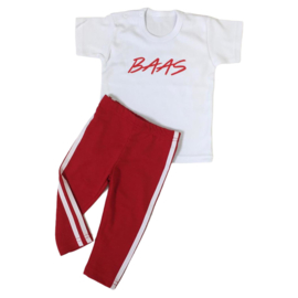 Baas & red side stripes legging set