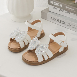 Shiny bow sandals - wit (verzenddatum 24 apr)