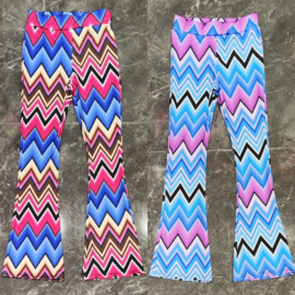 Zigzag & color flair pants - blauw