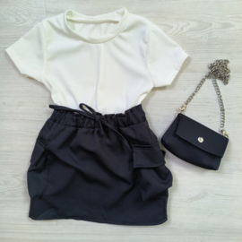 White/Black cargo dress