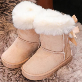 Put a bow on it winter boots - Beige