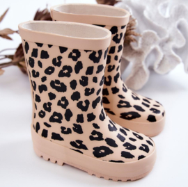 Beige Leopard Rain boots