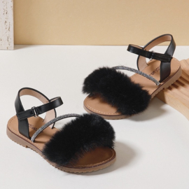 Fluffy sandals - black