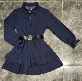 Belted chic dress - navy