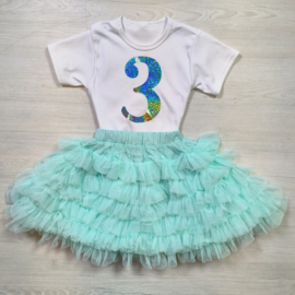 Birthday Set - Blue tutu (gepersonaliseerd)