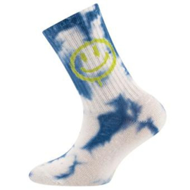 Smile tie dye socks - Blue