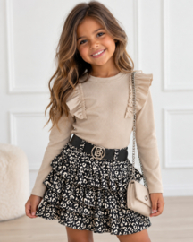 Wild Leopard Ruffle Skort - beige