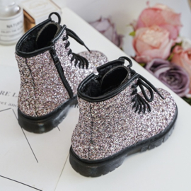 Glitter boots - oudroze