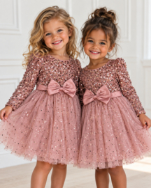Shimmer Bow Dress - roze