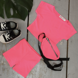 Baby comfy summer set with bag - neon roze