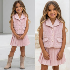 Paris Chic Tweed Set - roze