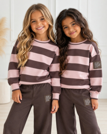 Bold Perfect Stripe Tracksuit - bruin/roze (verzenddatum 20 okt)