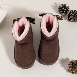 Cozy bow boots - brown/dotted (verzenddatum 30 okt)