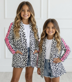 Bold Leopard Stripe Blazer - roze
