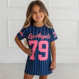 79 Stripe Los Angeles Jersey Dress