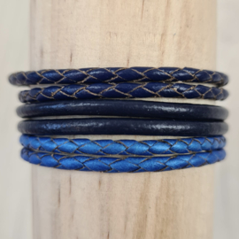 Only leather bracelet - Blue