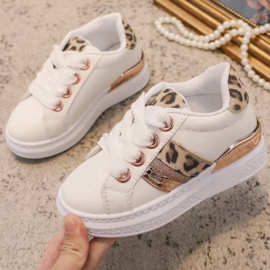 Glittery leopard sneakers - white