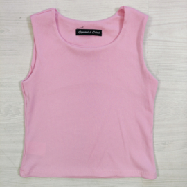 Essential rib tank top - lichtblauw of roze