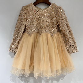 Tule glitter dress - beige