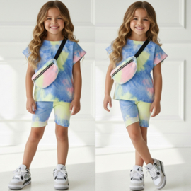 Comfy short summer set with bag - tie dye
