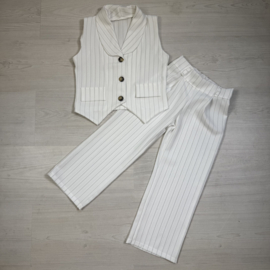 Girls Chic Pinstripe Gilet Set